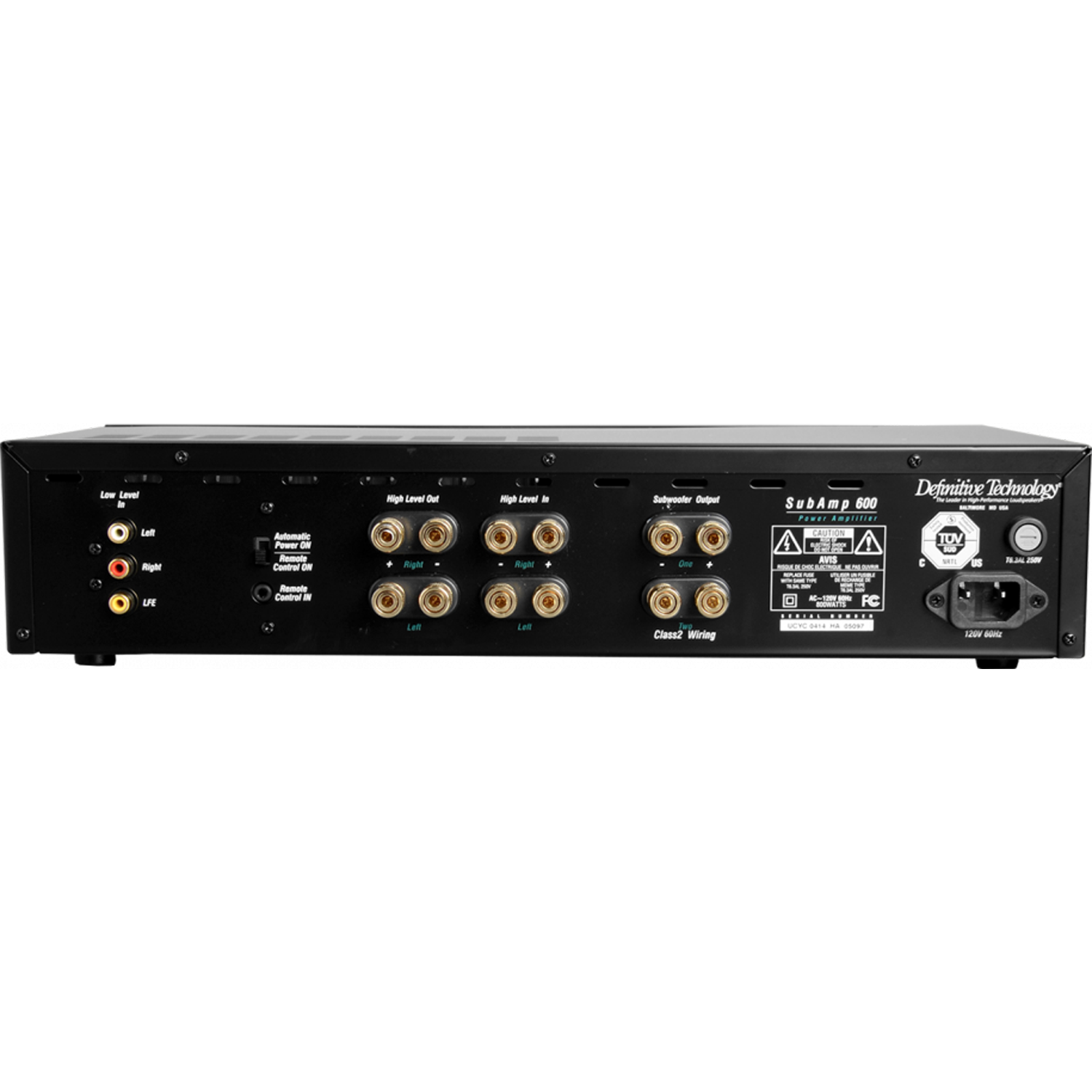 DEFINITIVE TECHNOLOGY SubAmp 600 BACK