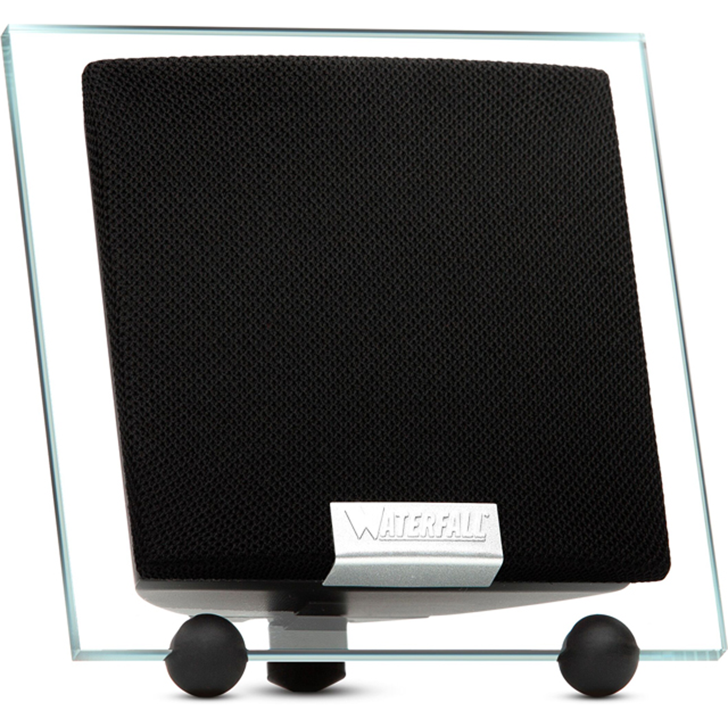 WATERFALL AUDIO Serio EACH 3" Glass On-Wall Speaker Silver w/Dark Grey Grille