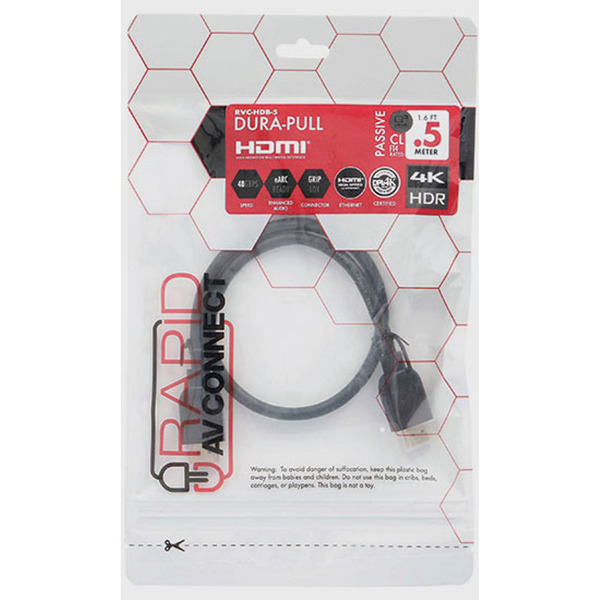 ETHEREAL DPL certified 48gbs 1.5' HDMI Cable 8k 4:4:4 HDR eARC CL FT4 Rated
