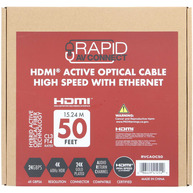 ETHEREAL Active Fiber Optic 50ft HDMI cable 24Gbps, eARC, HDR, CERTIFIED! 