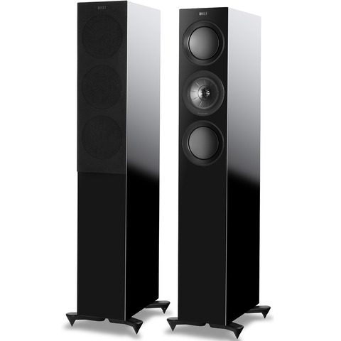 KEF R5 PAIR 5.25" 3-Way Floor-Standing Speakers Gloss Black