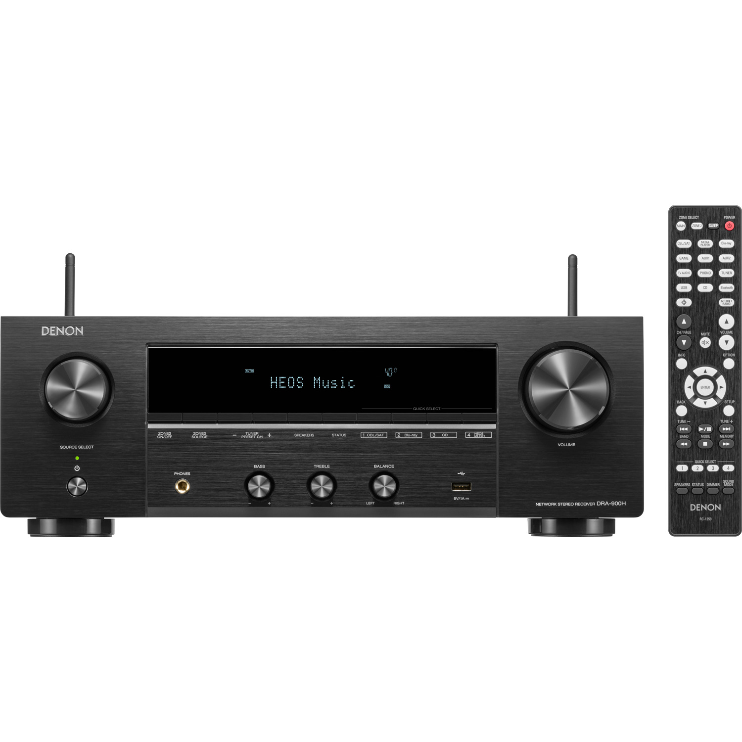 DENON DRA-900H 2.2 Ch. 100W 8K Stereo AV Receiver w/ HEOS
