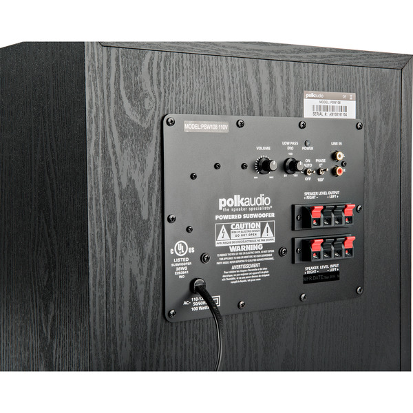 POLK AUDIO PSW108 10" 100 Watt Powered Subwoofer Black Accessories4less