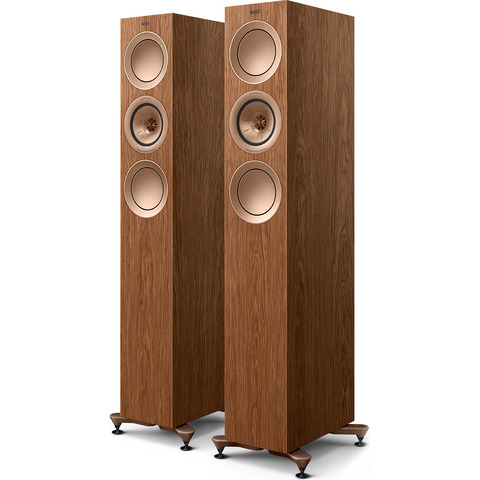 KEF R5 META PAIR 5.25" 3-Way Floor-Standing Speakers Walnut