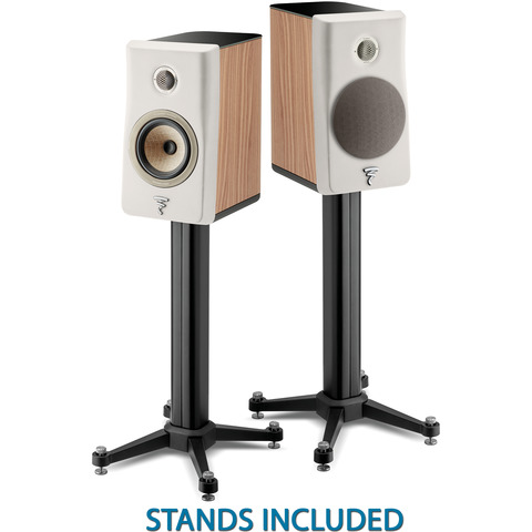 FOCAL KANTA No1 PAIR 6.5" Bookshelf Speakers Walnut Ivory Matte FREE STANDS