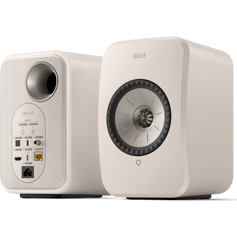 KEF LSX II LT PAIR Powered Speakers w/HDMI, AirPlay 2, Chromecast, Wi-Fi, & BT Stone White
