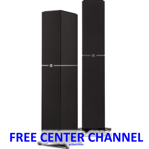 DEFINITIVE TECHNOLOGY NEW Dymension DM40 Slim PAIR 4.5" 2-Way Floor Standing Speakers Black