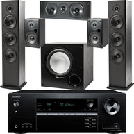 POLK AUDIO T-Series 5.1 Speaker Package & Onkyo TX-SR494 Home Theater Receiver Package NO GRILLES!