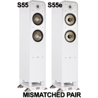 POLK AUDIO S55/S55e PAIR 6.5" 2-Way Floor-Standing Speakers White MISMATCHED PAIR