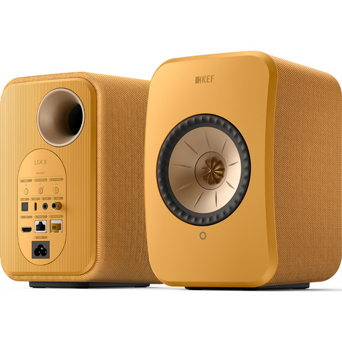 KEF LSX II Powered Speakers w/HDMI, AirPlay 2, Chromecast, Wi-Fi, & BT Amber Haze